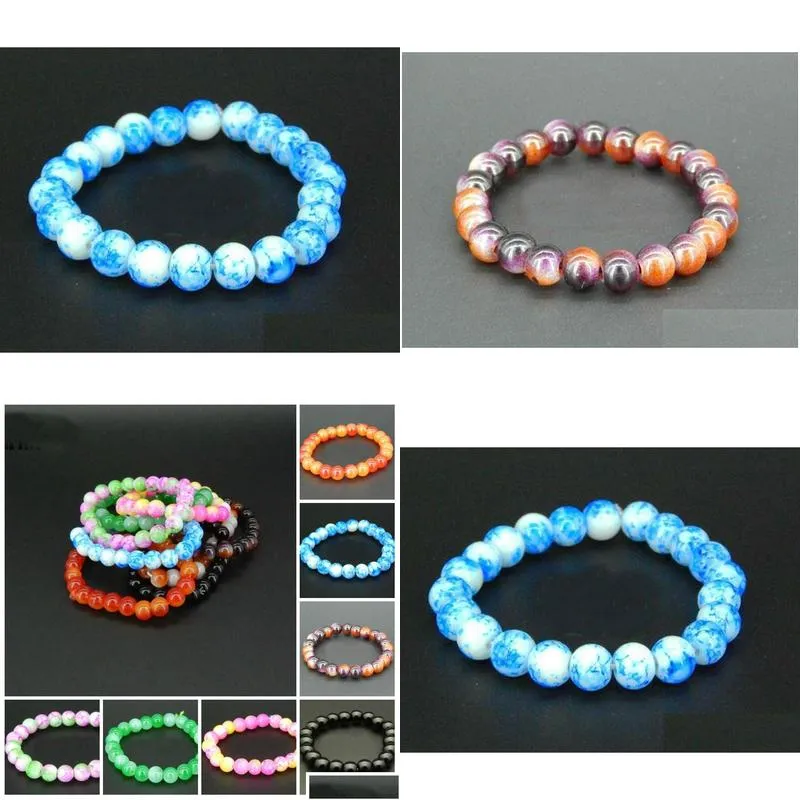 Charm Bracelets Charm Crystal Glass Beads Bracelets Beautif Bangles Drop Delivery Jewelry Bracelets Dhbol