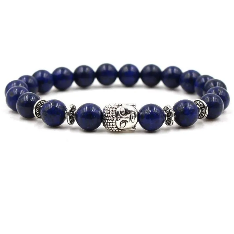 Charm Bracelets Natural Stone Lapis Lazi Bracelet Beads Reiki Healing Meditation Energy Mens Bracelets Drop Delivery Jewelry Bracelet Dhwqm