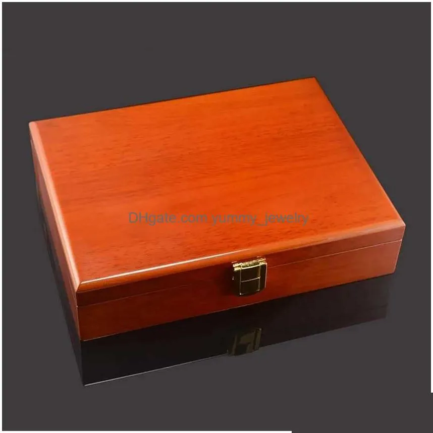 Jewelry Boxes Luxury Cufflinks Gift Box 20Pairs Capacity High Quality Painted Wooden Authentic 240X180X55Mm Drop Delivery Dhucm