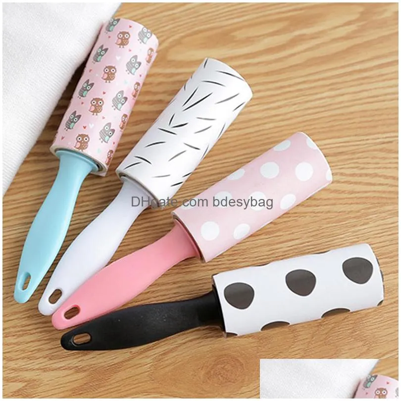 Dog Grooming Cloth Lint Roller Stickler Removable Wool Mini Paper Dust Collector Pet Cleaning Brush Tool Drop Delivery Home Garden Pet Dhuj7