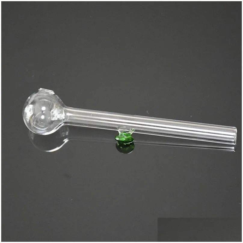 4.7 inch length pyrex glass oil burner pipe handcraft clear smoking tubes for smokers 12cm long thick transparent smoking pipes