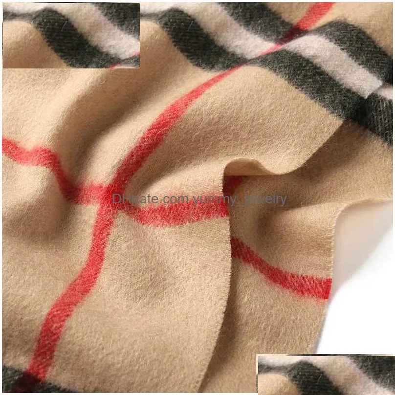 Scarves Longming New % Merino Wool Knitted Shawl Scarf Fashion Women Autumn Office Soft Warm Muffler Winter Classical Neckerchief Man Dhiwo