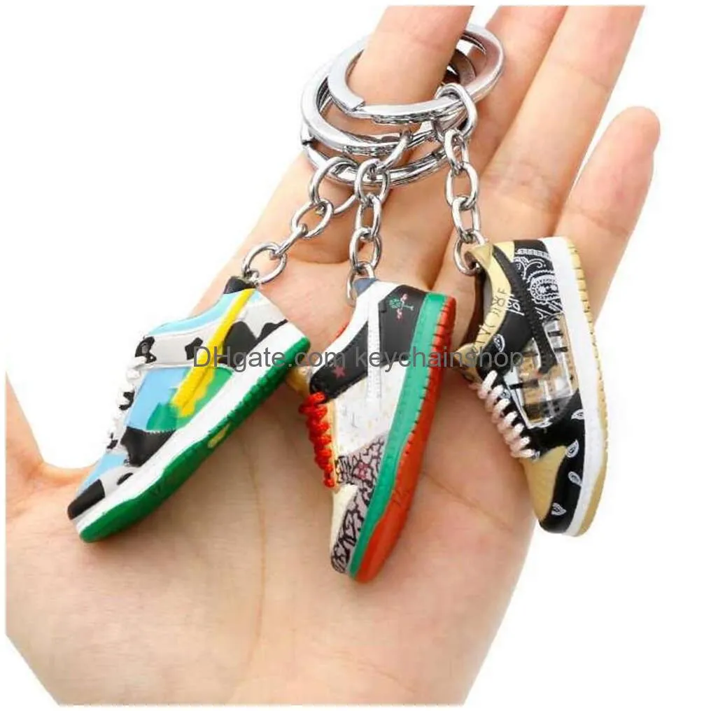 Keychains & Lanyards Keychains Lanyards Wholesale Designer Sneaker Trendy Pvc Sport Shoes Key Chain 3D Keychain Bag Pendant Accessori Dhdzv