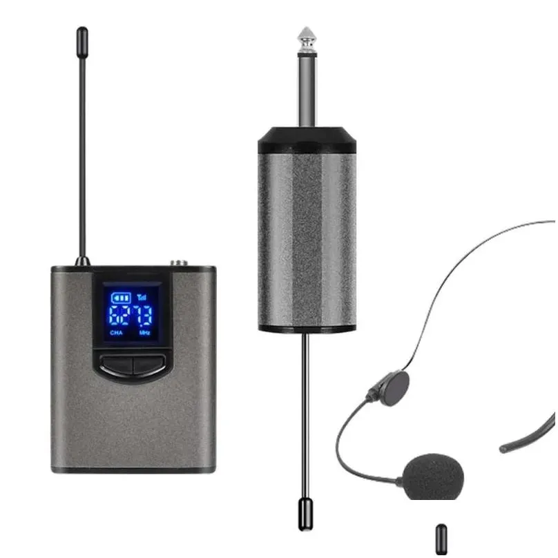 microphones uhf portable wireless headset/ lavalier lapel microphone with bodypack transmitter and receiver 1/4 inch output live