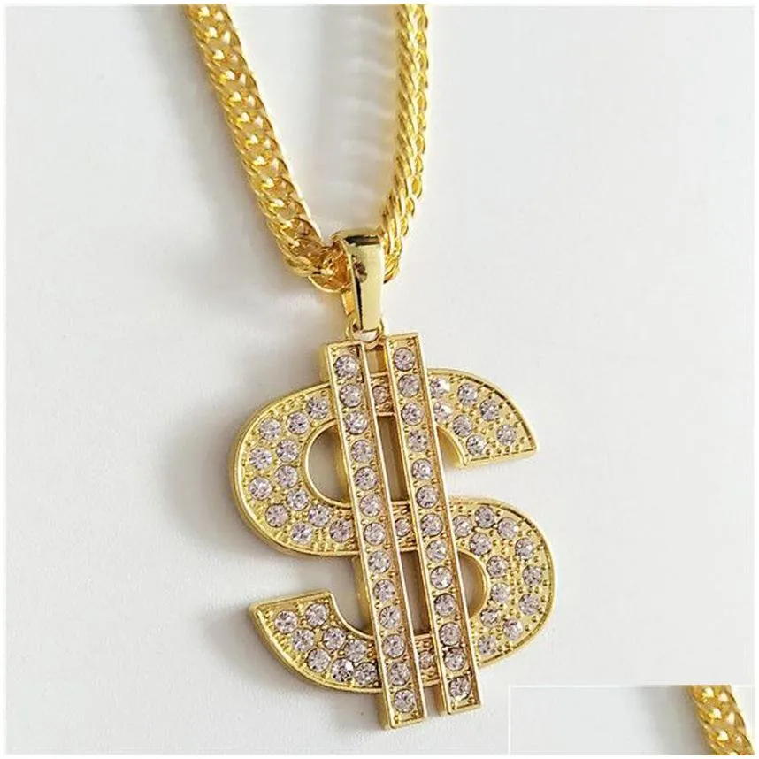 Pendant Necklaces Pretty Gold Chains For Men Cross Pendant Necklace Statement Punk Necklaces Hip Hop Jewelry Drop Delivery Jewelry Nec Dhpmg