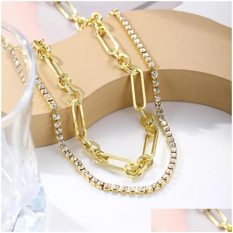 Pendant Necklaces Lw Deserve To Act The Role Of Niche Senior Splicing Mix Colour Zircon Necklace Contracted Ins Wind Delicate Drop De Dh5Nv