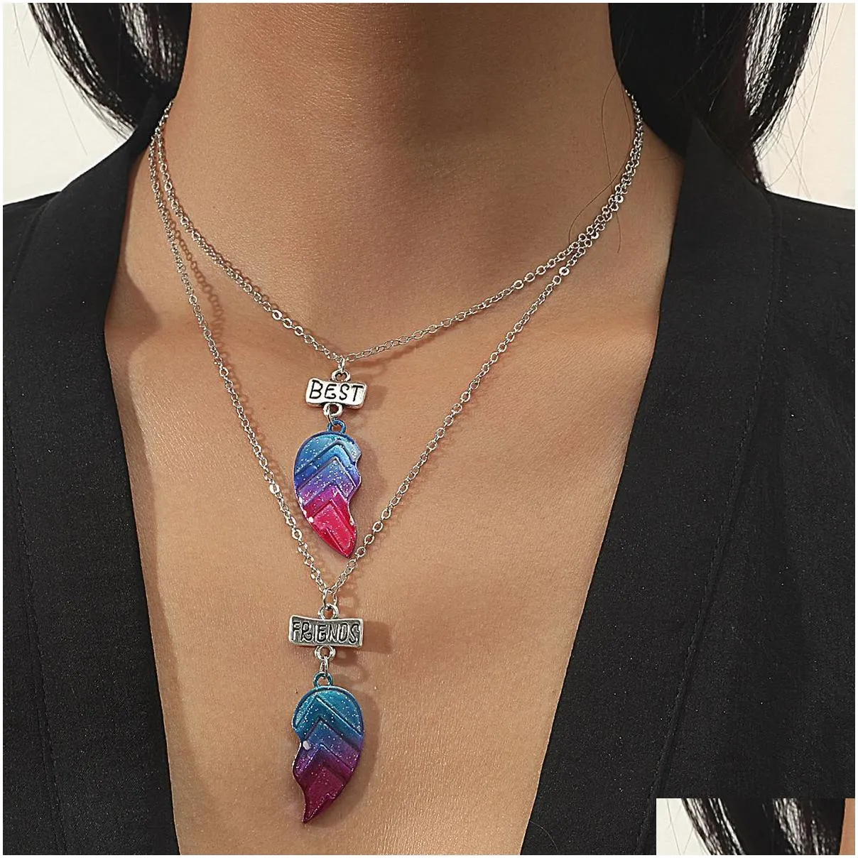 Pendant Necklaces Friends Love Combination Necklace Sweater Chains Necklaces Best Drop Delivery Jewelry Necklaces Pendants Dhghl