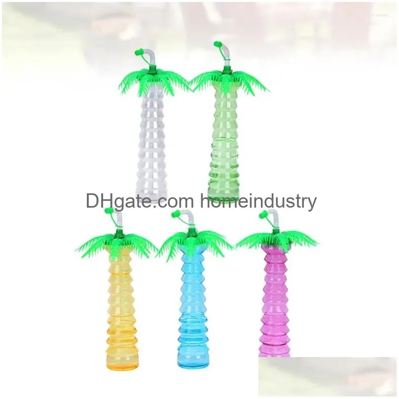 Water Bottles 5 Pcs Coconut Palm Bottle Waterbottle Tumbler Tree Cup Shape Banquet Clear Drinking Glasses Drop Delivery Dhifc