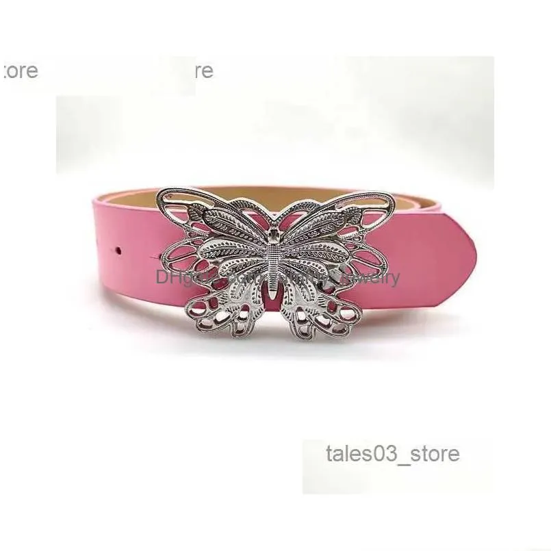Belts Butterfly Vintage Belt Women Harajuku Buckle Fairy Grunge Indie Aesthetic Y2K Accessories Korean Fashion Drop Delivery Dh4Jd