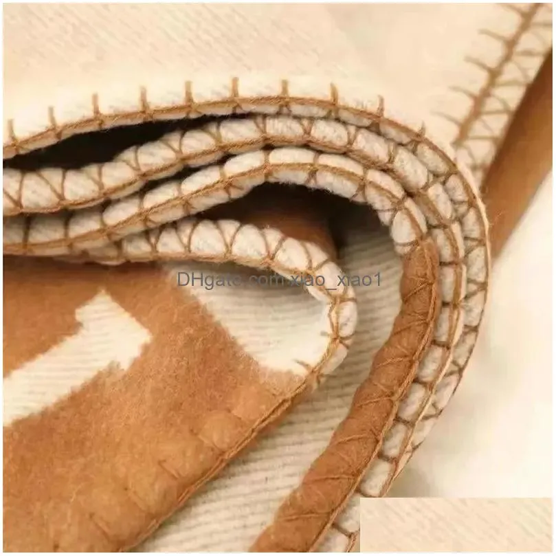 letter blanket soft wool scarf shawl portable warm plaid sofa bed fleece spring autumn women throw blankets