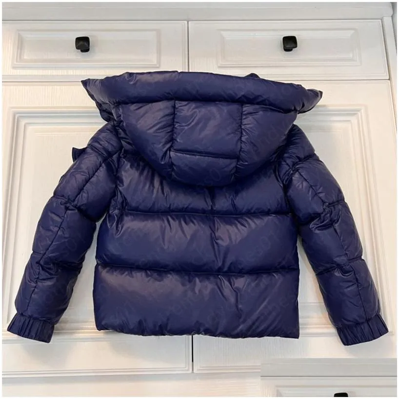 kids boys fashion winter windproof hooded down puffer coats luxury designer navy outwear kid boy puff jackets childrens clothes