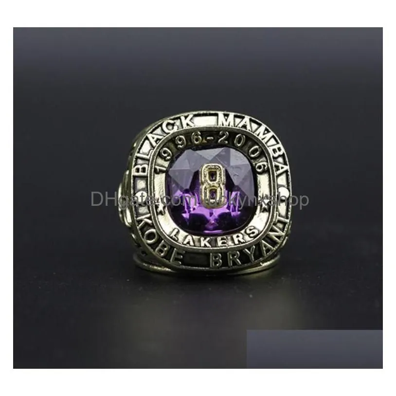 2pcs 8 24 bryant basketball team champions championship ring with wooden box sport souvenir men fan gift 2023 wholesale