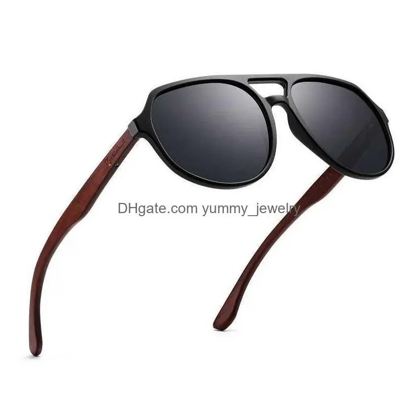 Sunglasses Hu Wood Rized Men Luxury Brand Vintage Glasses New Design Pilot Sun Driving Drop Delivery Dh09N