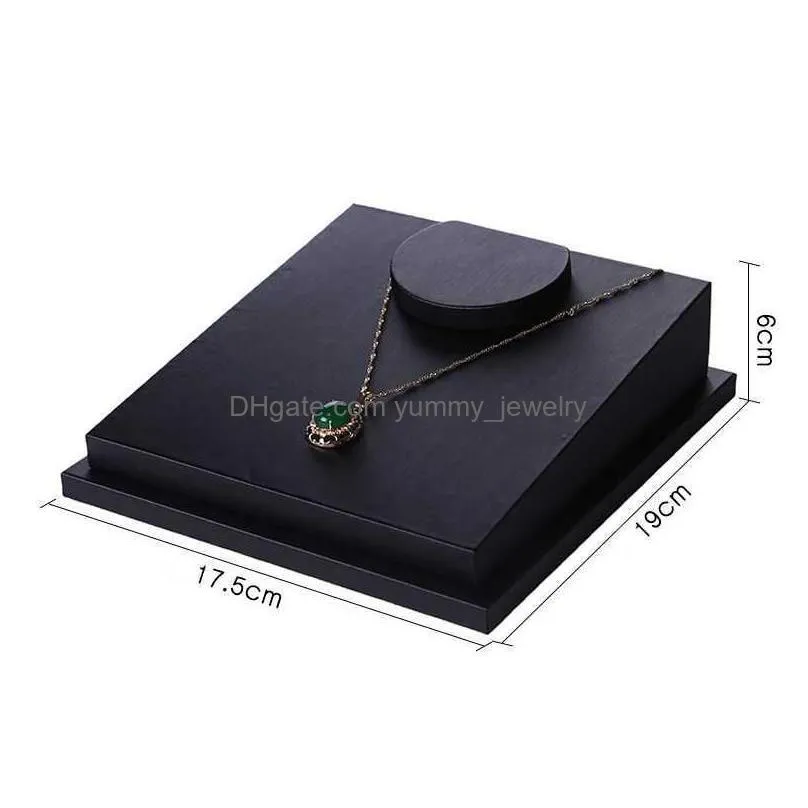 Jewelry Boxes Superior Black Pu Leather Ring Display Tray Insert Charm Pendant Earring Accessories Bracelet Storage Stand Holder Drop Dhsyr