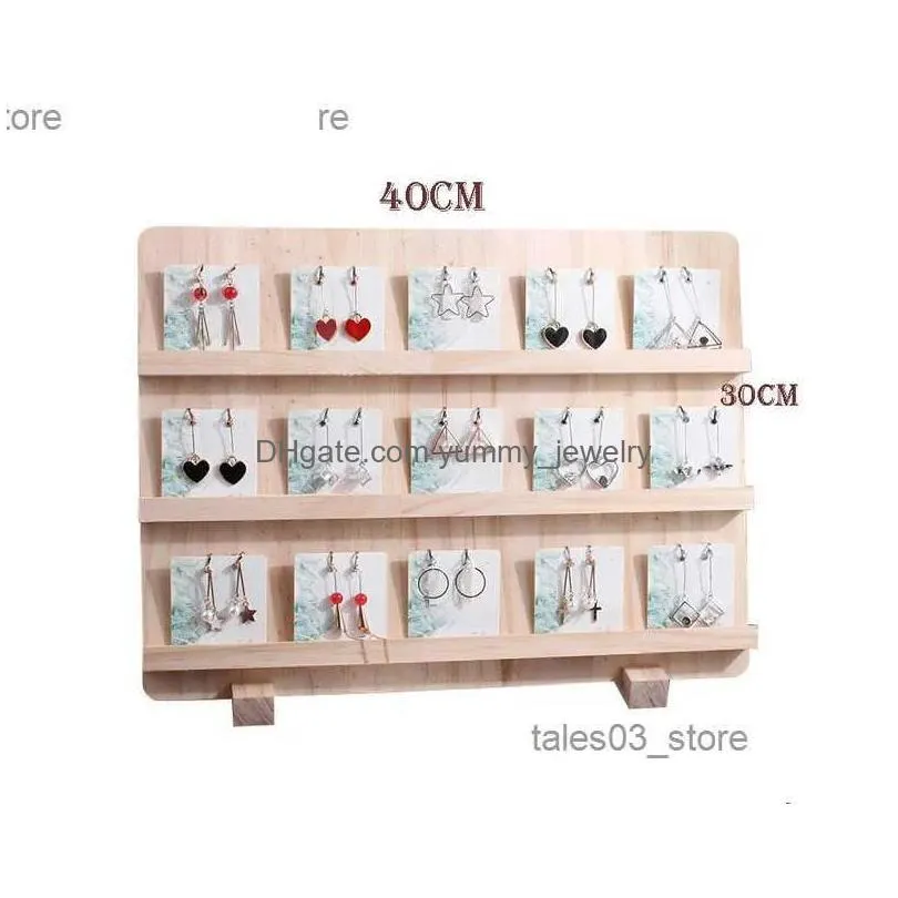 Jewelry Boxes 2 Layer Wooden Ear Stud Holder Earring Stand Display Rack Luxury Tower Card Drop Delivery Dhsxj