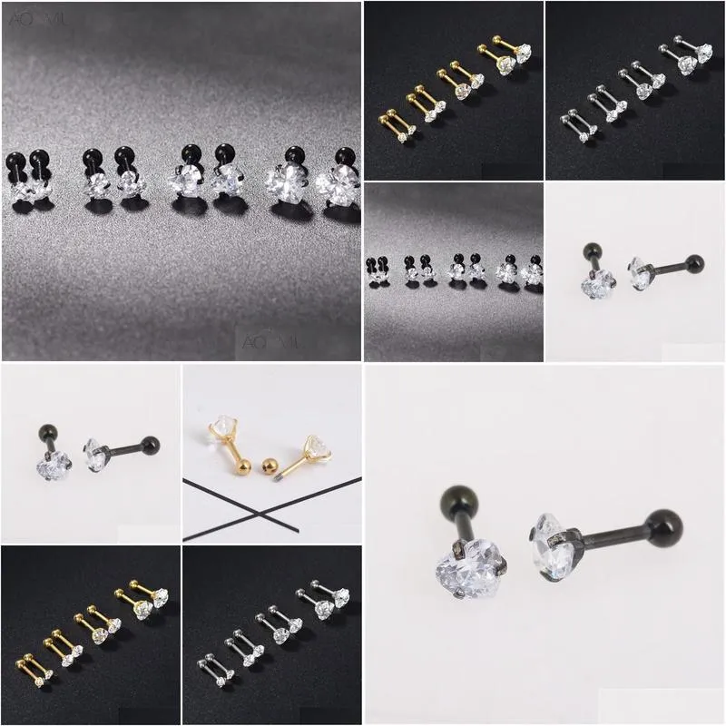 Stud Pretty Stainless Steel Jewelry 316L Helix Barbell Ear Piercing Cartilage Ring  Luxury Earring Drop Delivery Jewelry Ear Dhtja