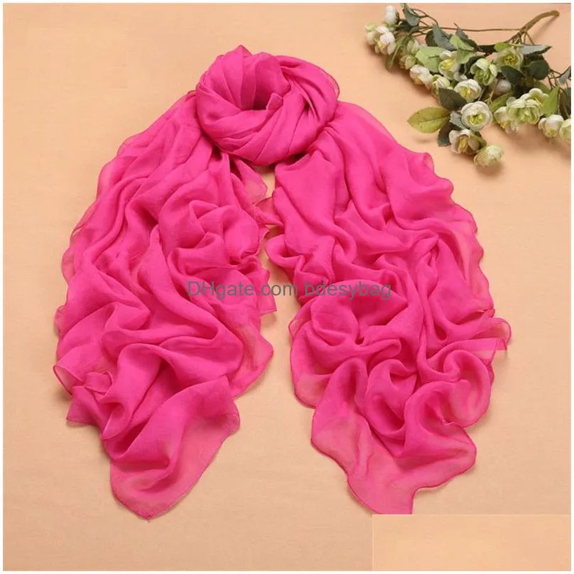 Towel Sunsn Beach Solid Color Chiffon Scarf Shawl 180X75Cm Long For Drop Delivery Home Garden Home Textiles Dhqy0