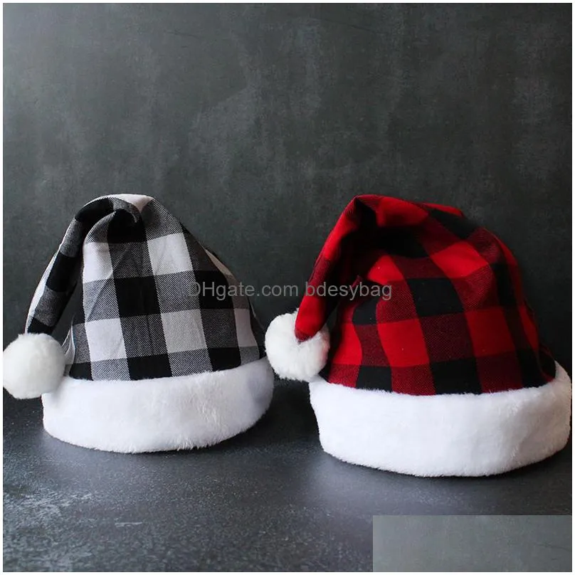 Party Hats Christmas Grid Hat Luxurious P Santa Claus Hats Suitable For Party And Holiday Event Decorations Drop Delivery Home Garden Dhxao