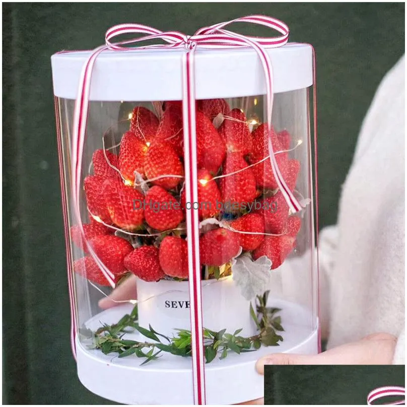 Packing Boxes Wholesale Florist Flower Package Box Clear Pvc Diy Bouquet Valentine Day Mothers Gift Drop Delivery Office School Busine Dh9W0
