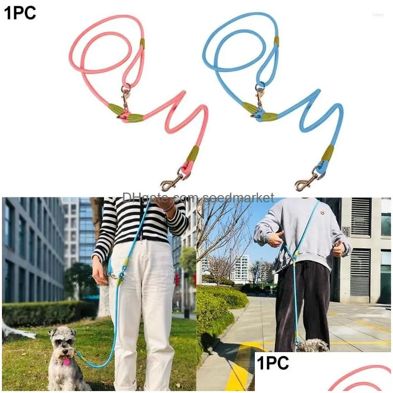 dog collars durable leash control chain walking slung harnesses outdoor shoulderpet supplies anti bite handsdouble-head