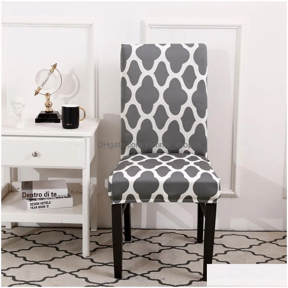 1/2/4pcs chair cover spandex stretch elastic slipcovers printed seat chair covers for dining room kitchen wedding banquet el