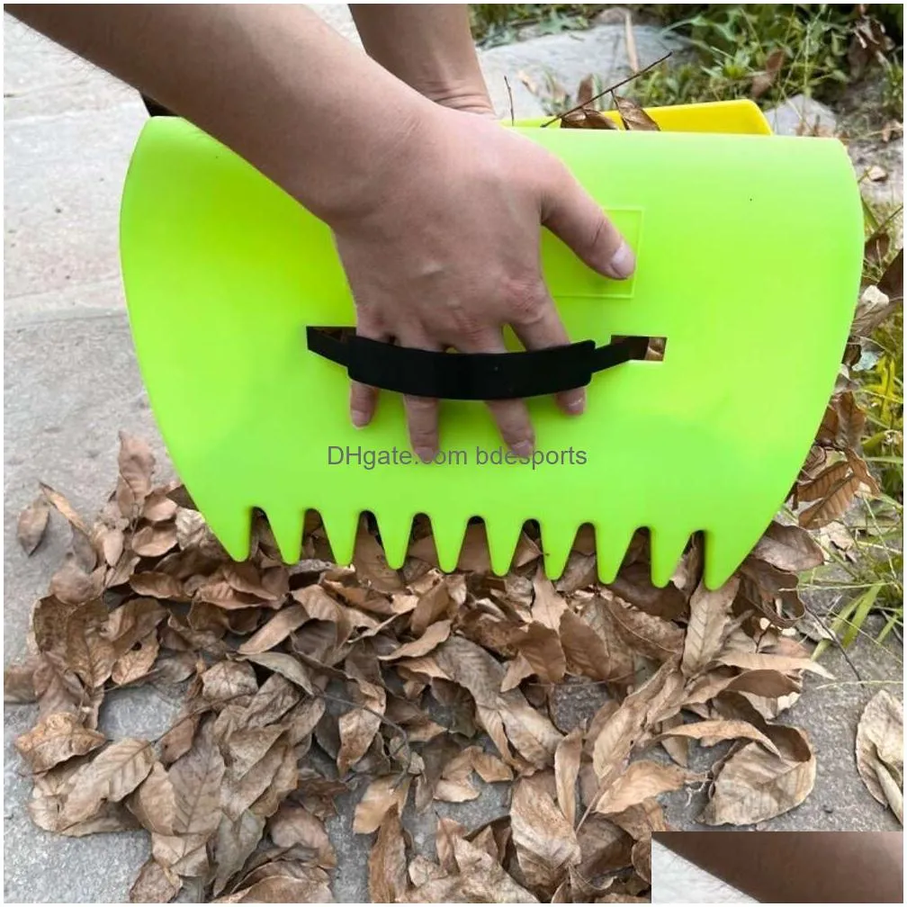 Hand Push Sweepers New Leaf Grabbers Comfortable Yard Rake Serrated Collection Cleaning Tool Mtifunctional Portable Lawn Shrubs Hand D Dhja4