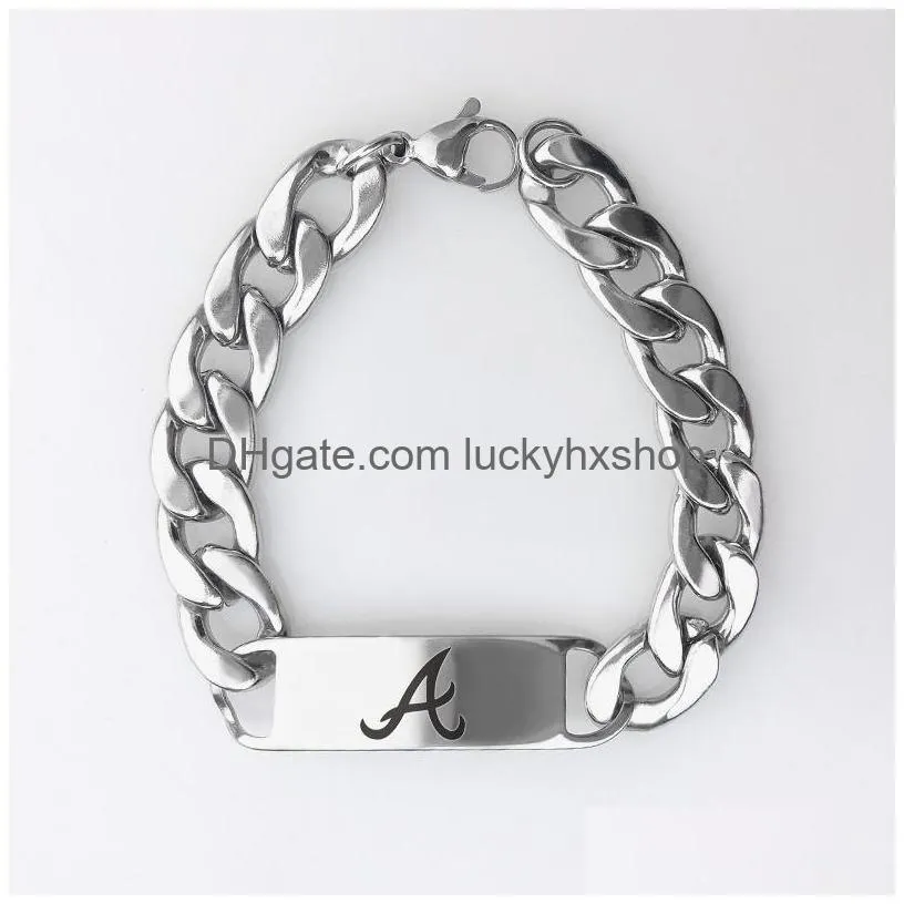 alabama fashion crimson tide national football championship chain bracelet stainless steel fan men women party bar gift wholesale