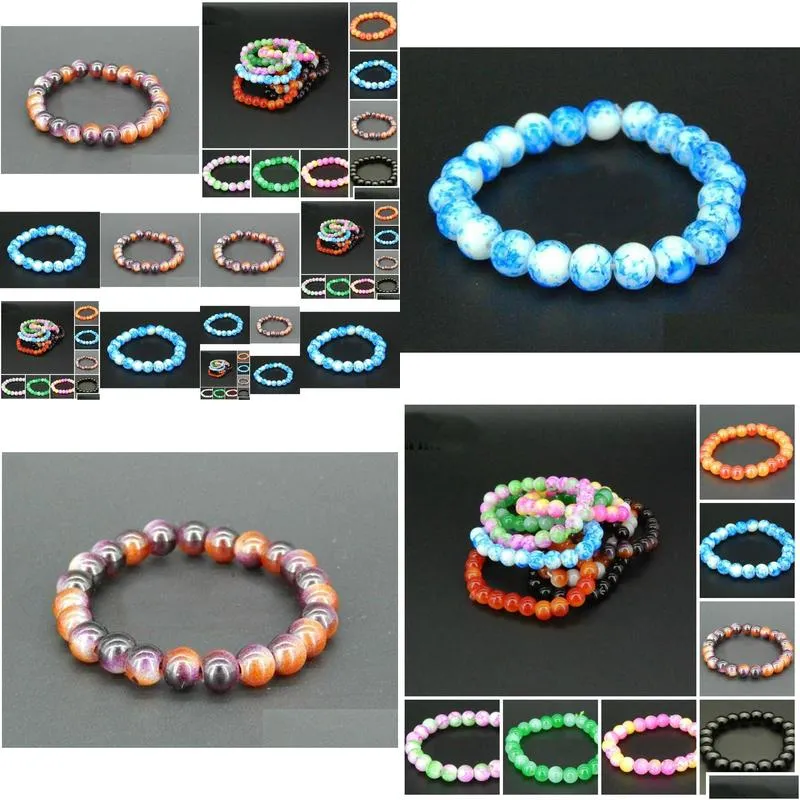 Charm Bracelets Charm Crystal Glass Beads Bracelets Beautif Bangles Drop Delivery Jewelry Bracelets Dhbol