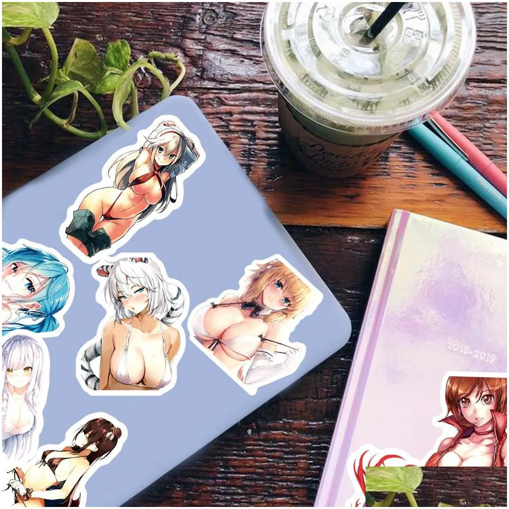 50pcs hentai sexy anime stickers kawaii hot lady loli vinyl sticker waterproof aesthetic decals for teens boys adults