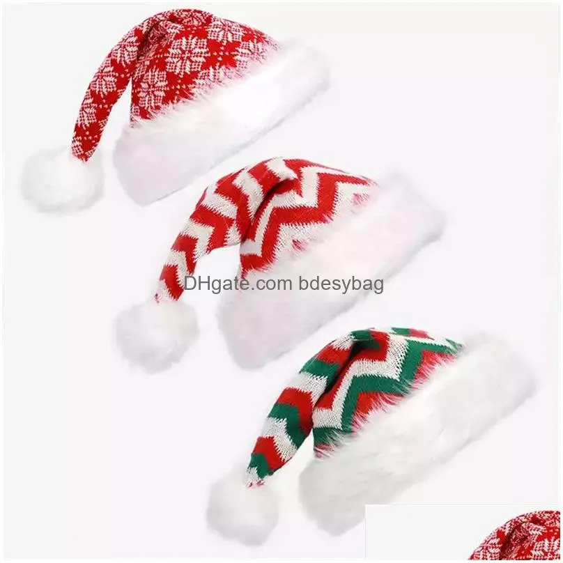 Party Hats Wholesale Adt Christmas Party Hats Festive Santa Cap New Year Decorations Red Hat Drop Delivery Home Garden Festive Party S Dhig4