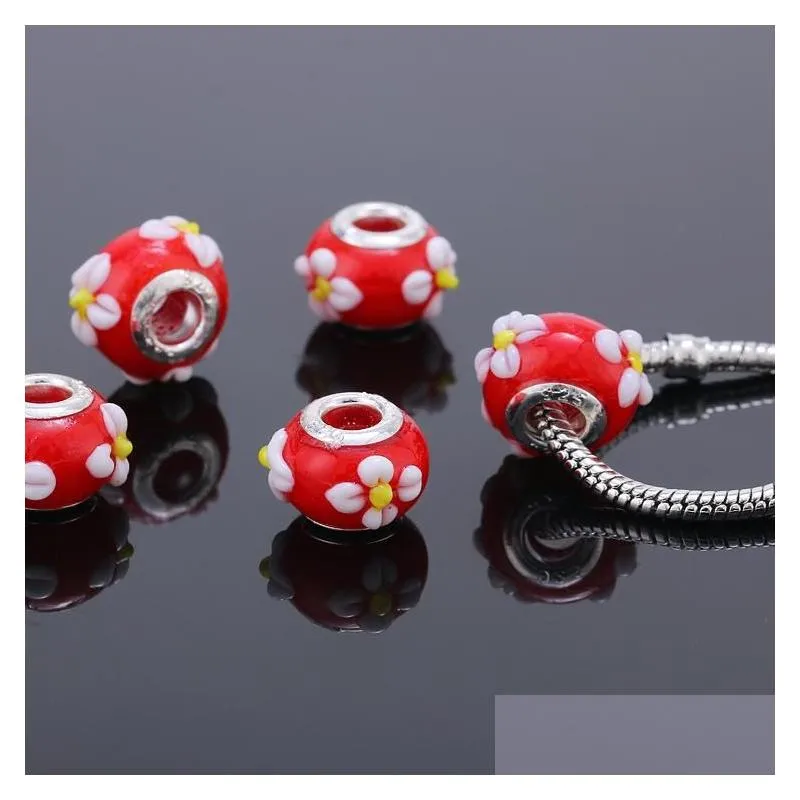 Metals Bead Acrylic European Charms Beads Loose Fit Bracelet Bangle Jewelry Finding Drop Delivery Jewelry Loose Beads Dhpr8