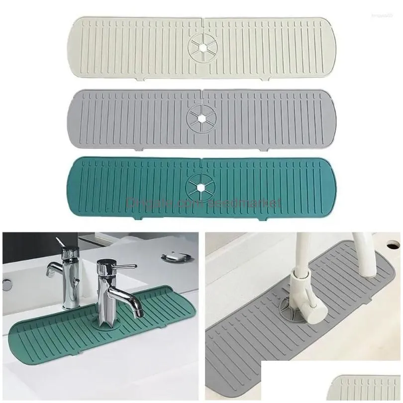 kitchen faucets durable drying mat water catcher sink splash guard draining pad countertop protector faucet