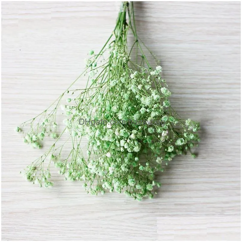 Decorative Flowers & Wreaths Eternal Gypsophila Bouquet 100G Preserved  Flowers Baby Breath Dry Natural Real Life Home Drop Deliv Dhbkl