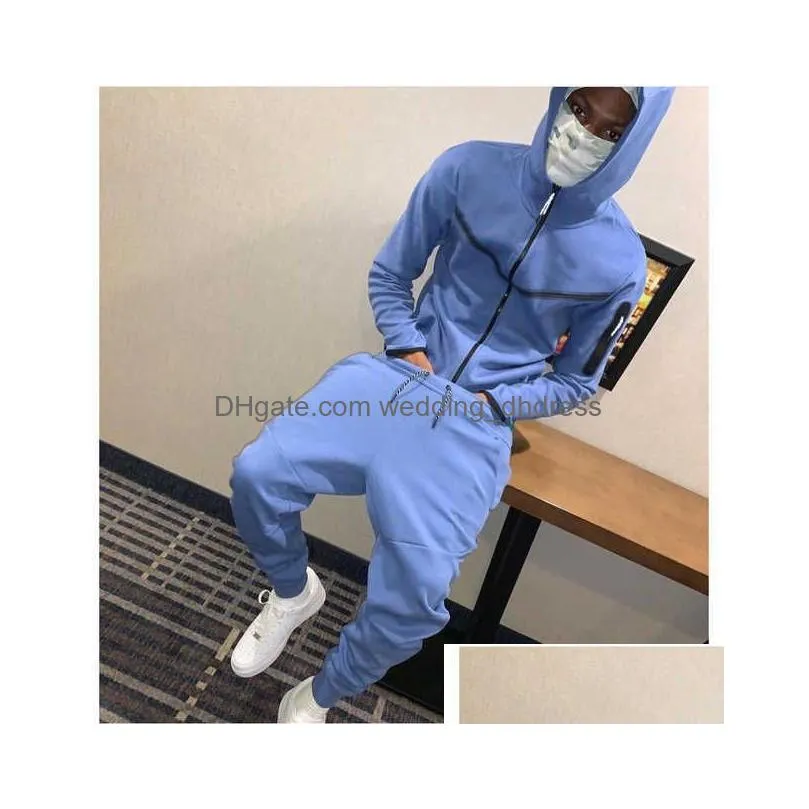 mens tracksuits 2022 mens sports suit cotton brand tech fleece good quality hoodie male training wear sweatshirt set sweatpants.