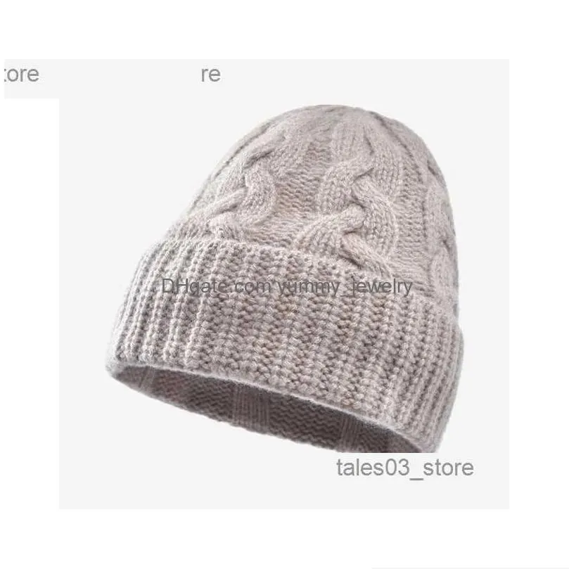 Beanie/Skull Caps Beanie/Skl Caps Birdtree %Sheep Wool New Autumn Winter Knitted Hat Warm Versatile Mens And Womens Simplicity 2023 A3 Dhn7N