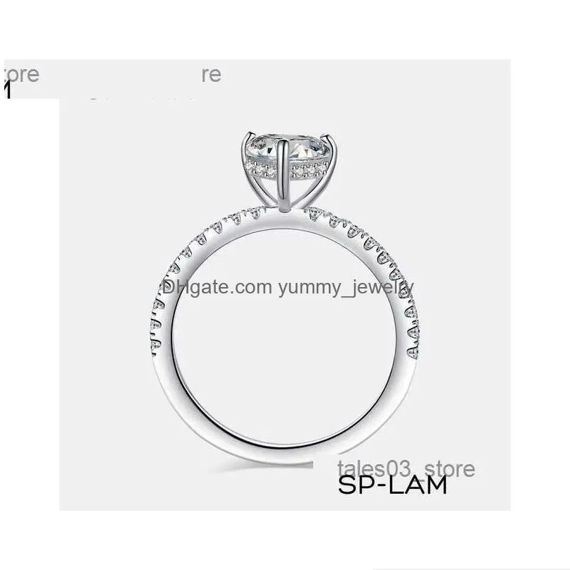 Wedding Rings 1 Carat Heart Cut Moissanite Ring For Women Shaped Diamond Engagement Band Sterling Sier Promise Bridal Drop Delivery Dhasa