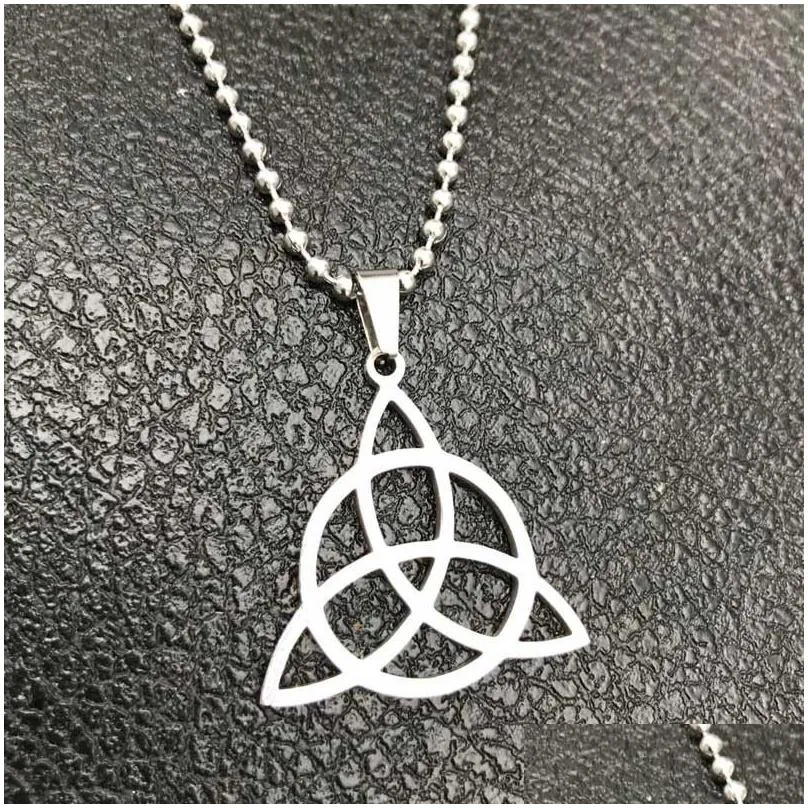 Pendant Necklaces Simple Rune Triangle Pendant Necklace Faith Relius Jewelry Souvenir Direct Cross-Border E-Commerce Wholesale Sale Dr Dhkhx