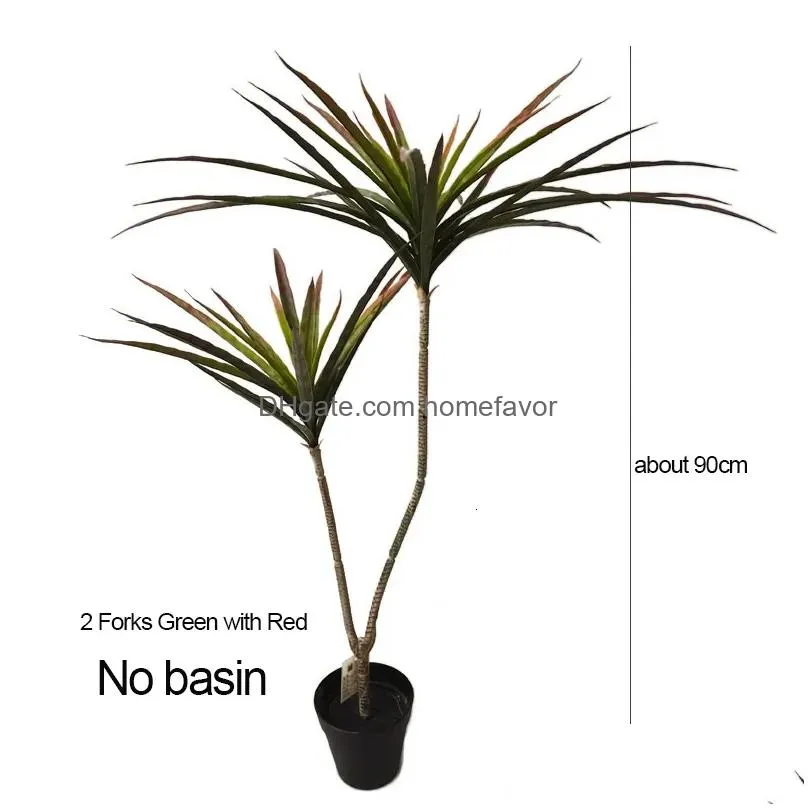 faux floral greenery 90-120cm large artificial dracaena plants tropical potted tree fake plastic palm leaves cycas plant for home garden indoor decor