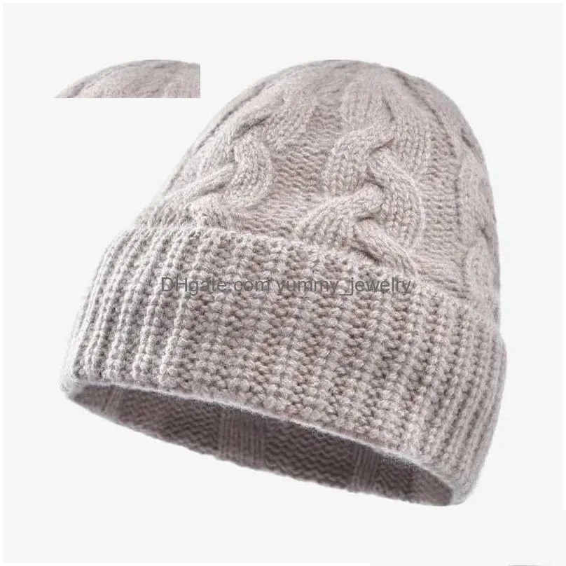 Beanie/Skull Caps Beanie/Skl Caps Birdtree %Sheep Wool New Autumn Winter Knitted Hat Warm Versatile Mens And Womens Simplicity 2023 A3 Dhn7N