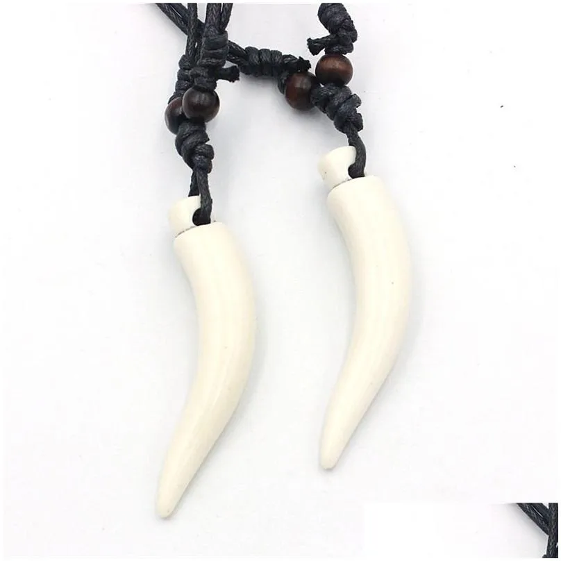 Pendant Necklaces Elephant Tooth Necklace Wolf Pendant Amet Gift For Men Womens Jewelry Drop Delivery Jewelry Necklaces Pendants Dh0Ks