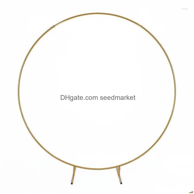 party decoration metal circle stand wedding arche round balloon arch flower gold background diy frame birthday baby shower