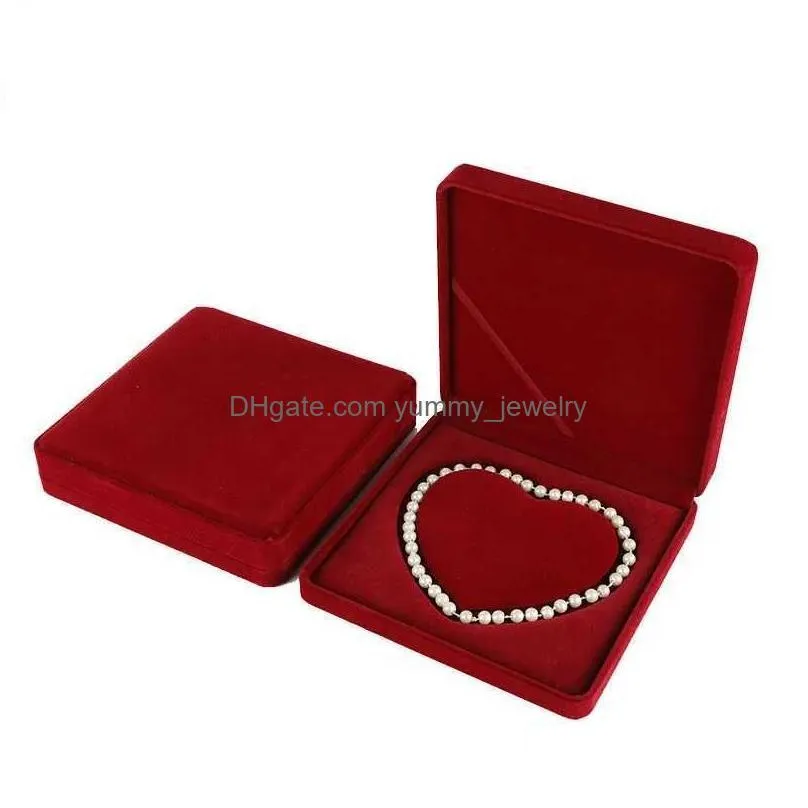 Jewelry Boxes Gift Box Veet Wedding Pearl Necklace Packaging Favor Holder Mothers Day Display Storage Case 19X19X4Cm Drop Delivery Dhr2D