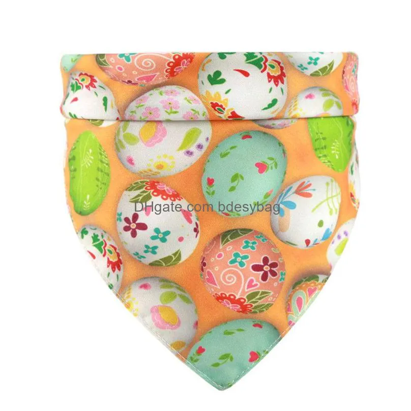 Dog Apparel Easter Dog Triangle Scarf Egg Bunny Pet Neckerchief For Medium To Large Dogs Happy Pets Bandana Drop Delivery Home Garden Dhvt3