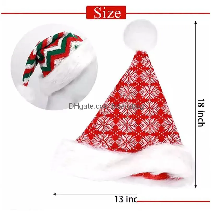 Party Hats Wholesale Adt Christmas Party Hats Festive Santa Cap New Year Decorations Red Hat Drop Delivery Home Garden Festive Party S Dhig4