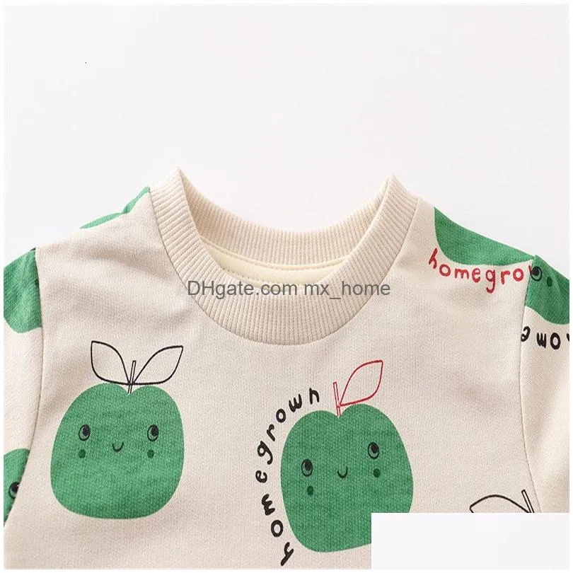 hoodies sweatshirts jumping meters arrival apples print girls sweatshirts selling childrens clothes long sleeve autumn shirts 230809