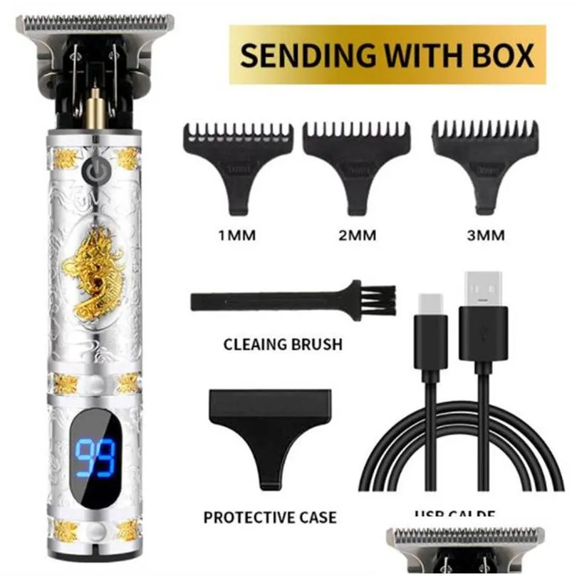 epack lcd rechargeable hair trimmer t9 waterproof professional electric shaver for men razor for men mower beard trimmer barber shaving machine hair
