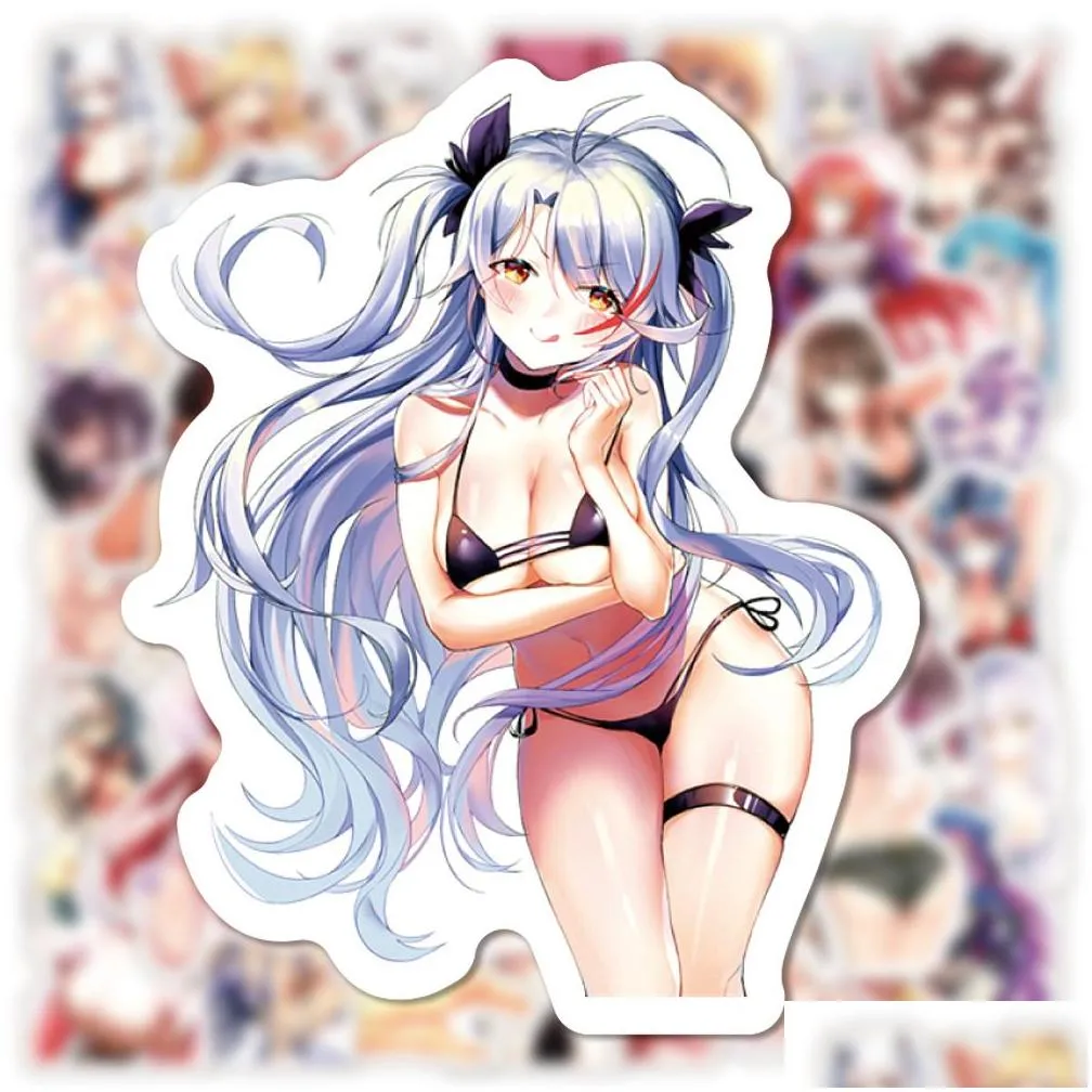 50pcs hentai sexy anime stickers kawaii hot lady loli vinyl sticker waterproof aesthetic decals for teens boys adults