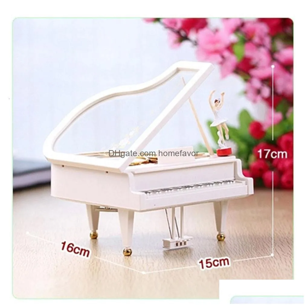 decorative objects figurines ballet dancer piano music box classical music box dancing fairy musical box rotary ballerina music box for home furnishings