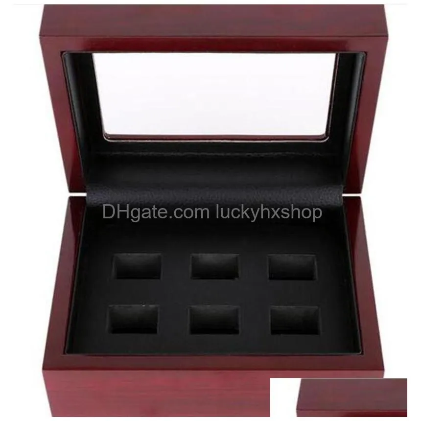 1 - 9 hole wooden display box fit for various  world series basketball football team champions championship ring can mix