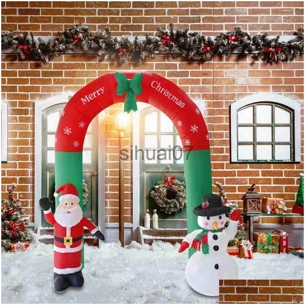 Christmas Decorations Arch Inflatable Santa Snowman Archway New Year Decoration For Home Garden Outdoor Drop Delivery Dhoc6